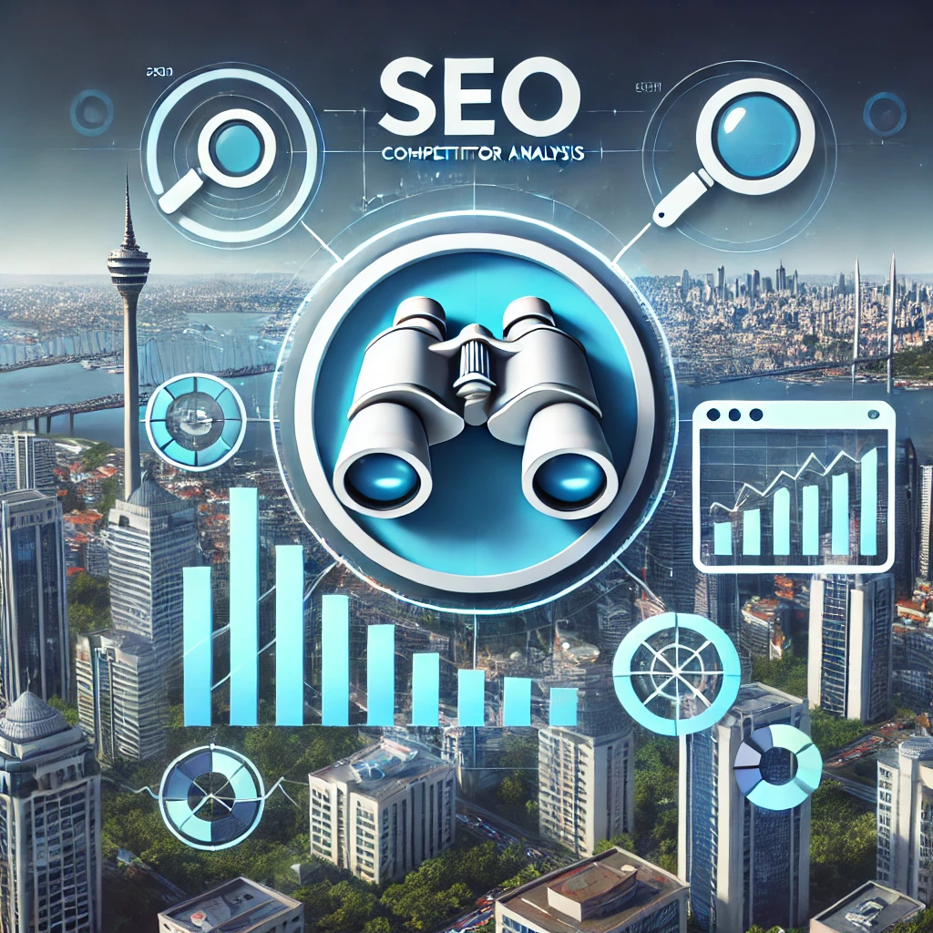 DALL·E 2024 08 22 17.42.37 A professional 2D graphic showing the concept of competitor analysis in SEO within Istanbul. The design should include elements like binoculars graph Creatys SEO, Web Tasarım - Creatys Dijital Performans https://tys.net.tr/wp-content/uploads/2023/12/cropped-creatys-logoArtboard-1711x1-1.png Veri Odaklı SEO: İstanbul Pazarında Yükselmenin Anahtarı