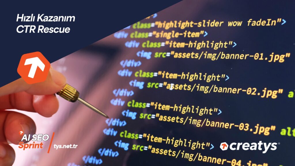 Hızlı Kazanım / CTR Rescue — başlık/özet/SSS, iç link onarımı nedir?